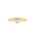 14K Gold Half Halo Diamond Ring by Orlina Fine