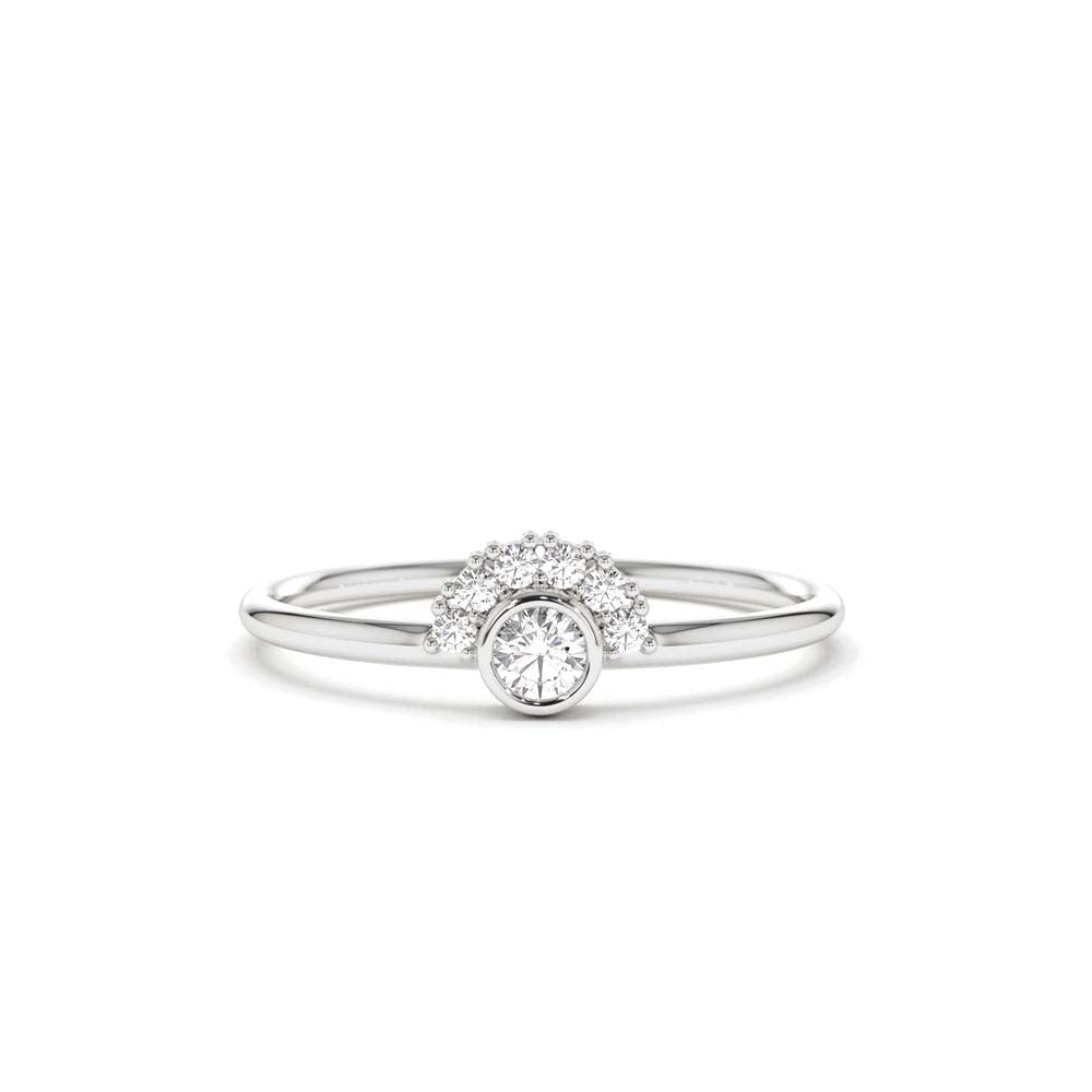14K Gold Half Halo Diamond Ring - view 3