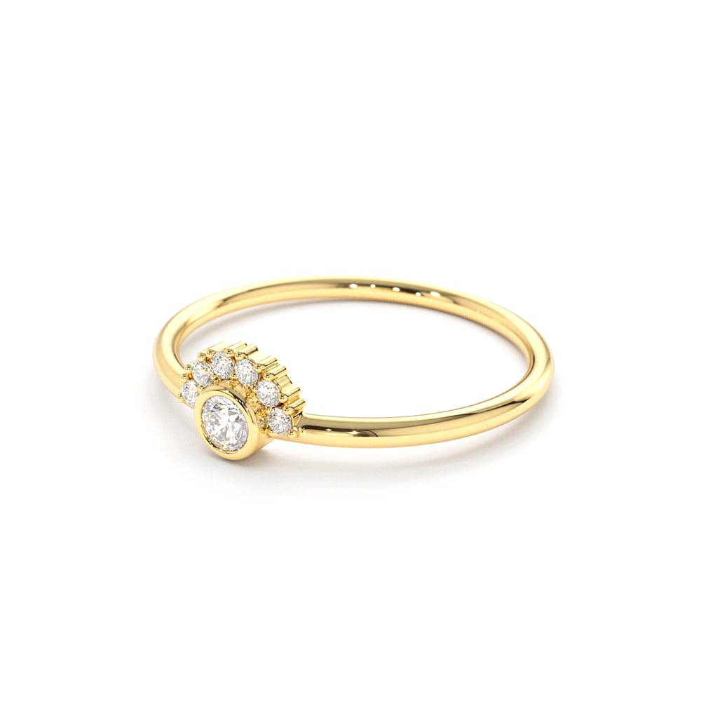 14K Gold Half Halo Diamond Ring - view 4
