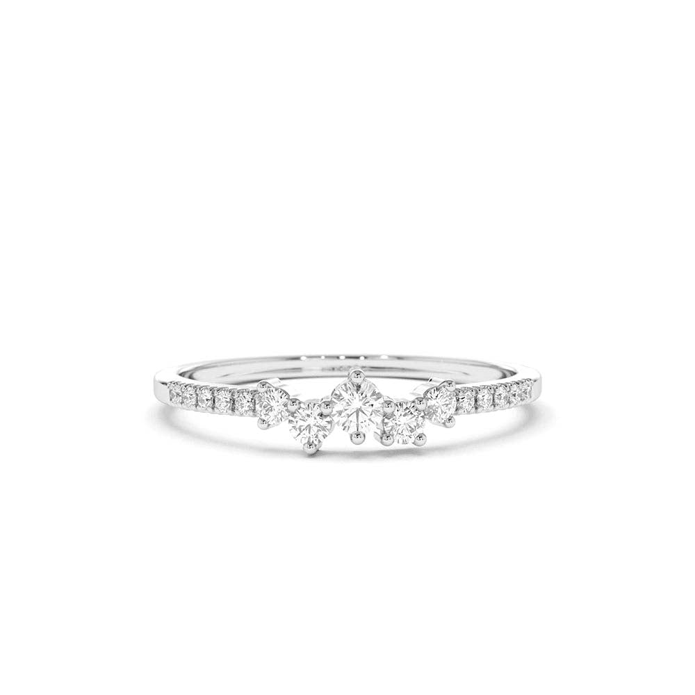 14K Bridal Diamond Cluster Ring - view 3
