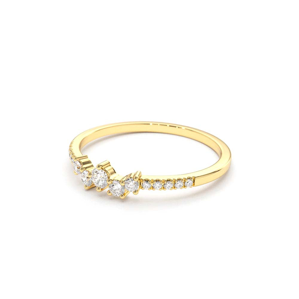 14K Bridal Diamond Cluster Ring - view 4
