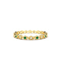 14K Gold Emerald Art Deco Wedding Band by Orlina Fine