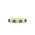 14K Gold Alternating Emerald and Diamond Wedding Band by Orlina Fine