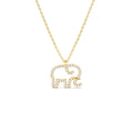 14K Gold Diamond Elephant Charm Necklace by Orlina Fine