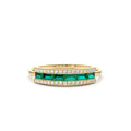 14K Baguette Emerald and Diamonds Ring by Orlina Fine
