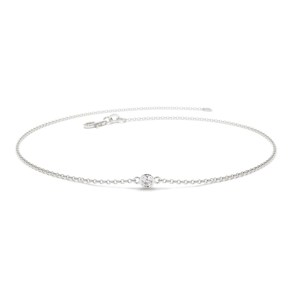 14K Gold Bezel Setting Diamond Solitaire Bracelet 0.05ctw - view 8