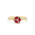 14K Ruby Cluster Diamond Ring by Orlina Fine