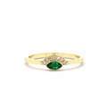 14K Marquise Emerald Eye Diamond Ring by Orlina Fine