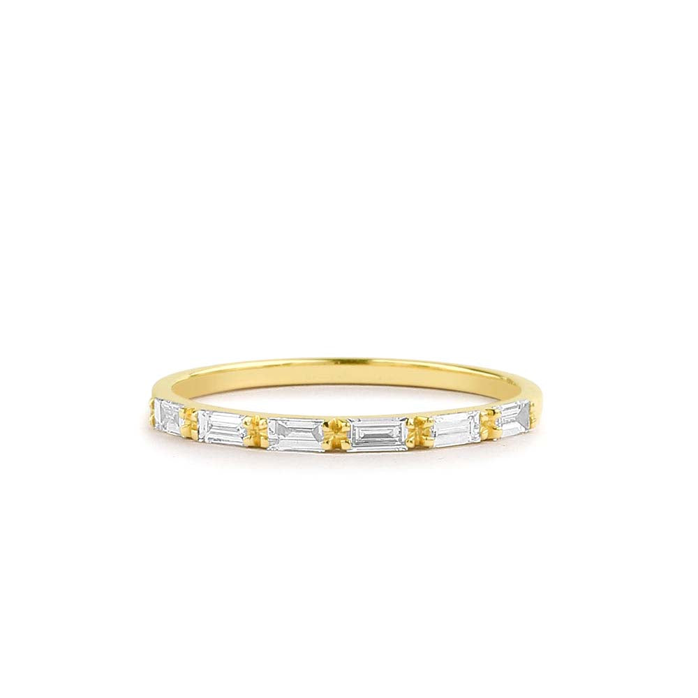 14K Gold Baguette Diamond Wedding Ring by Orlina Fine