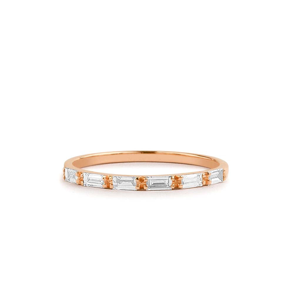 14K Gold Baguette Diamond Wedding Ring - view 2