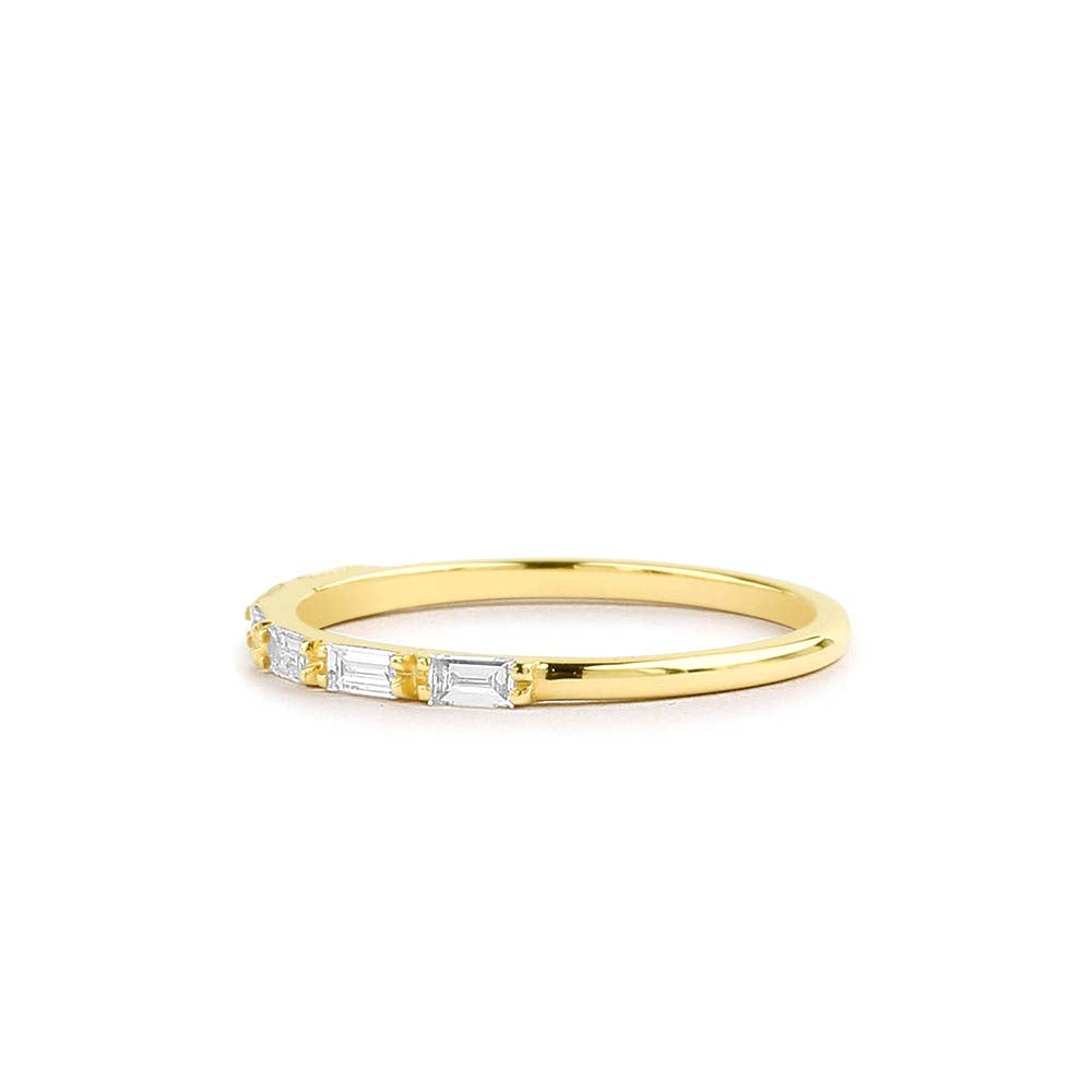 14K Gold Baguette Diamond Wedding Ring - view 5