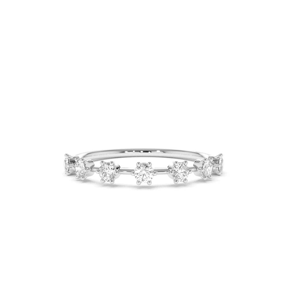 14K Gold 7 Stone Round Diamond Wedding Ring - view 3