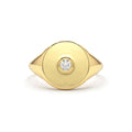 14K Gold Diamond Pinky Signet Ring by Orlina Fine