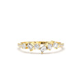 14K Gold Asymmetrical Baguette and Round Diamond Wedding Ring by Orlina Fine