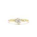 14K Gold Slanted Baguette and Round Diamond Ring by Orlina Fine