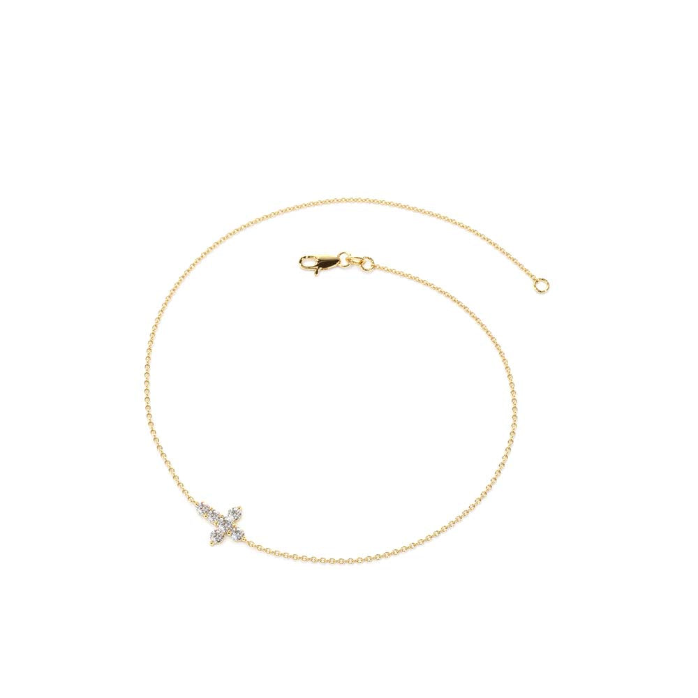 14K Gold Diamond Cross Bracelet - view 4