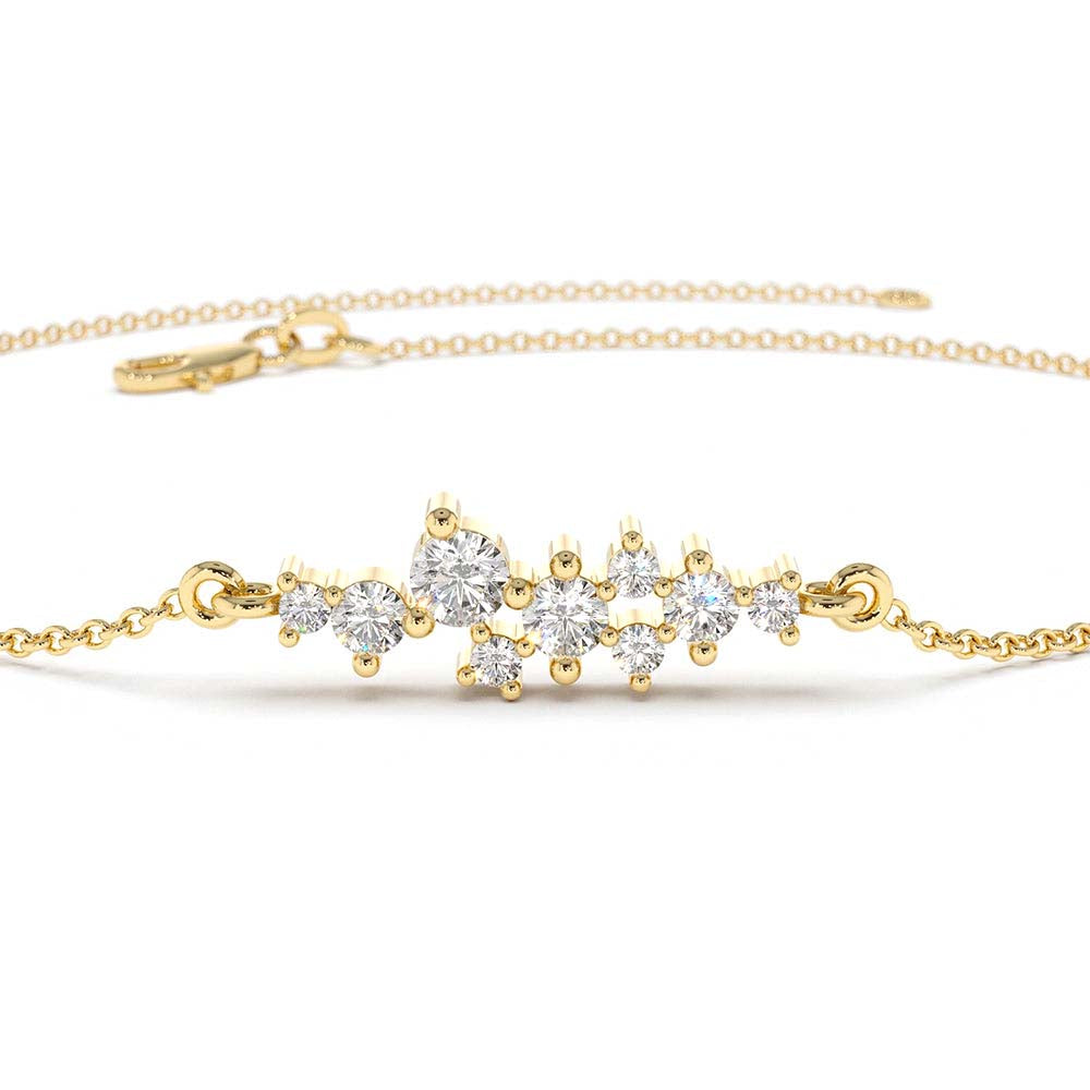 14K Diamond Cluster Bracelet - view 5