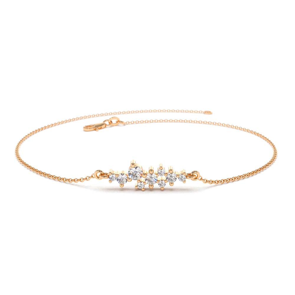 14K Diamond Cluster Bracelet - view 2