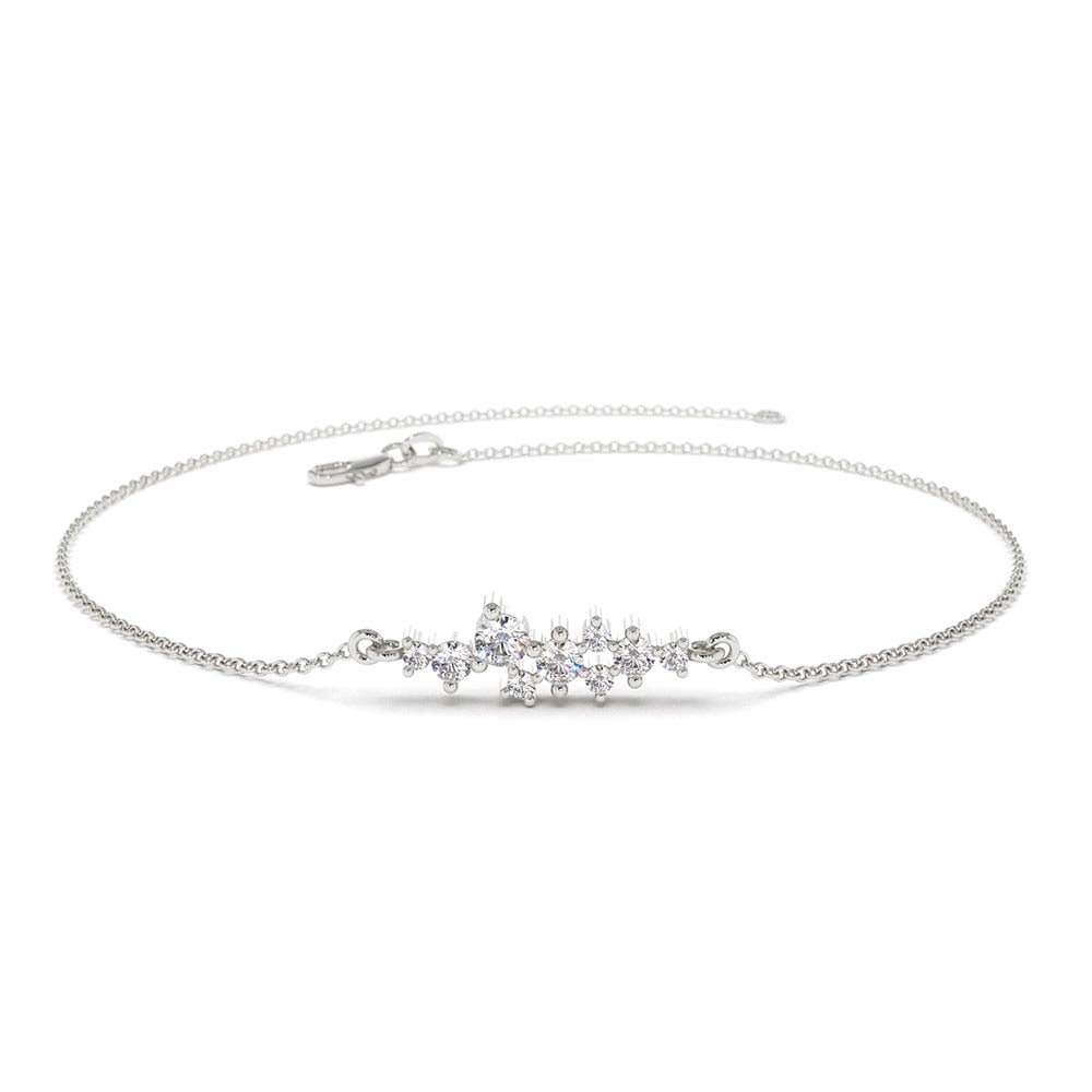 14K Diamond Cluster Bracelet - view 3