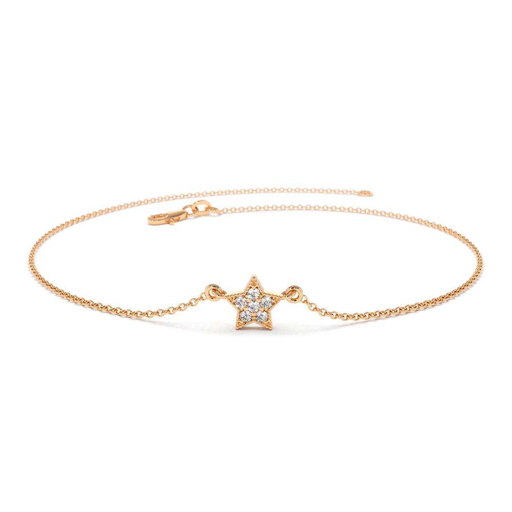 14K Diamond Star Charm Bracelet - view 2