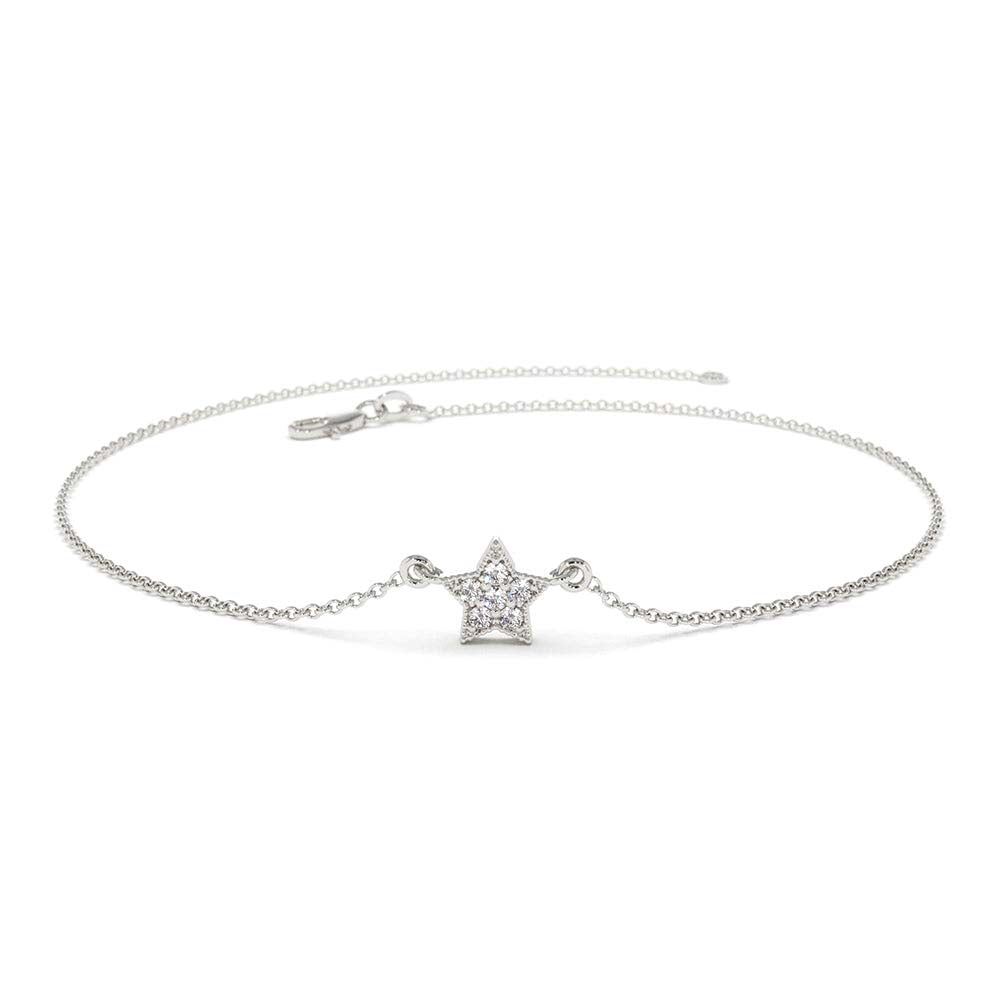 14K Diamond Star Charm Bracelet - view 3