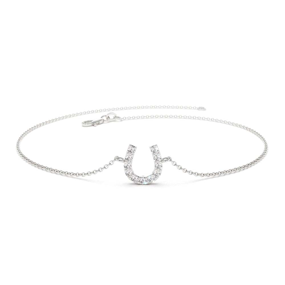 14K Mini Diamond Horseshoe Bracelet - view 3