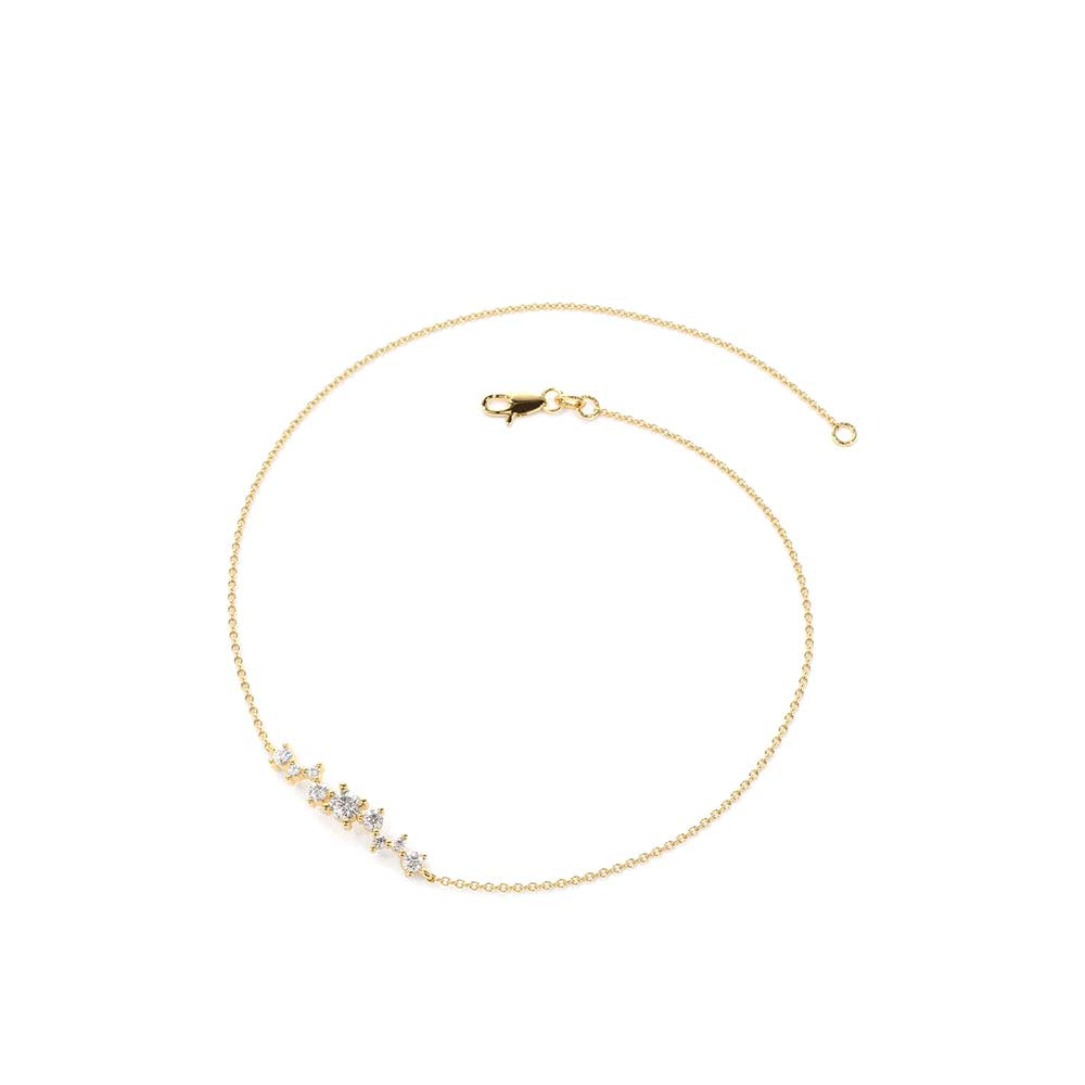 14K Gold Multi Diamond Cluster Bracelet - view 5