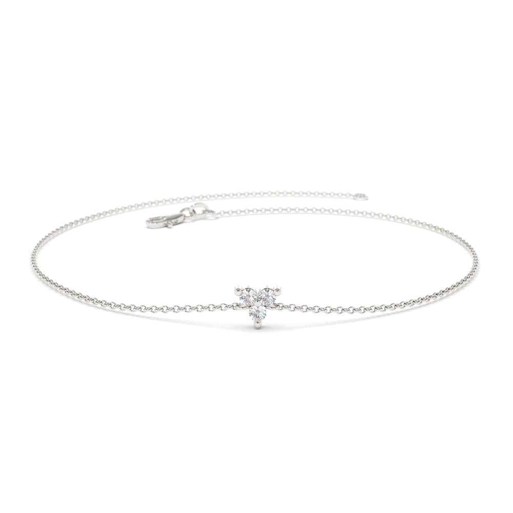 14K Gold Three Diamond Floating Bracelet - view 3