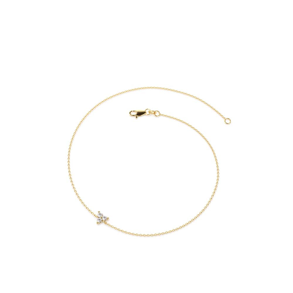 14K Gold Three Diamond Floating Bracelet - view 4