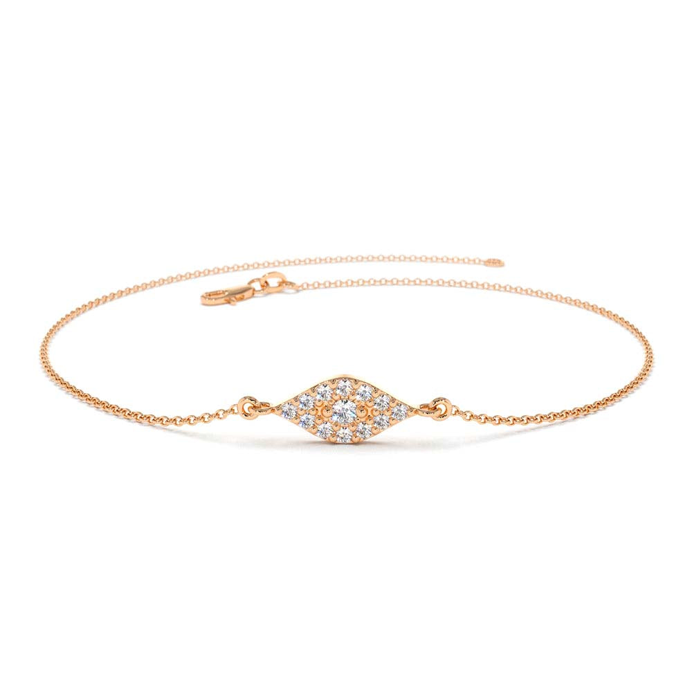 14K Gold All Diamond Evil Eye Bracelet - view 2
