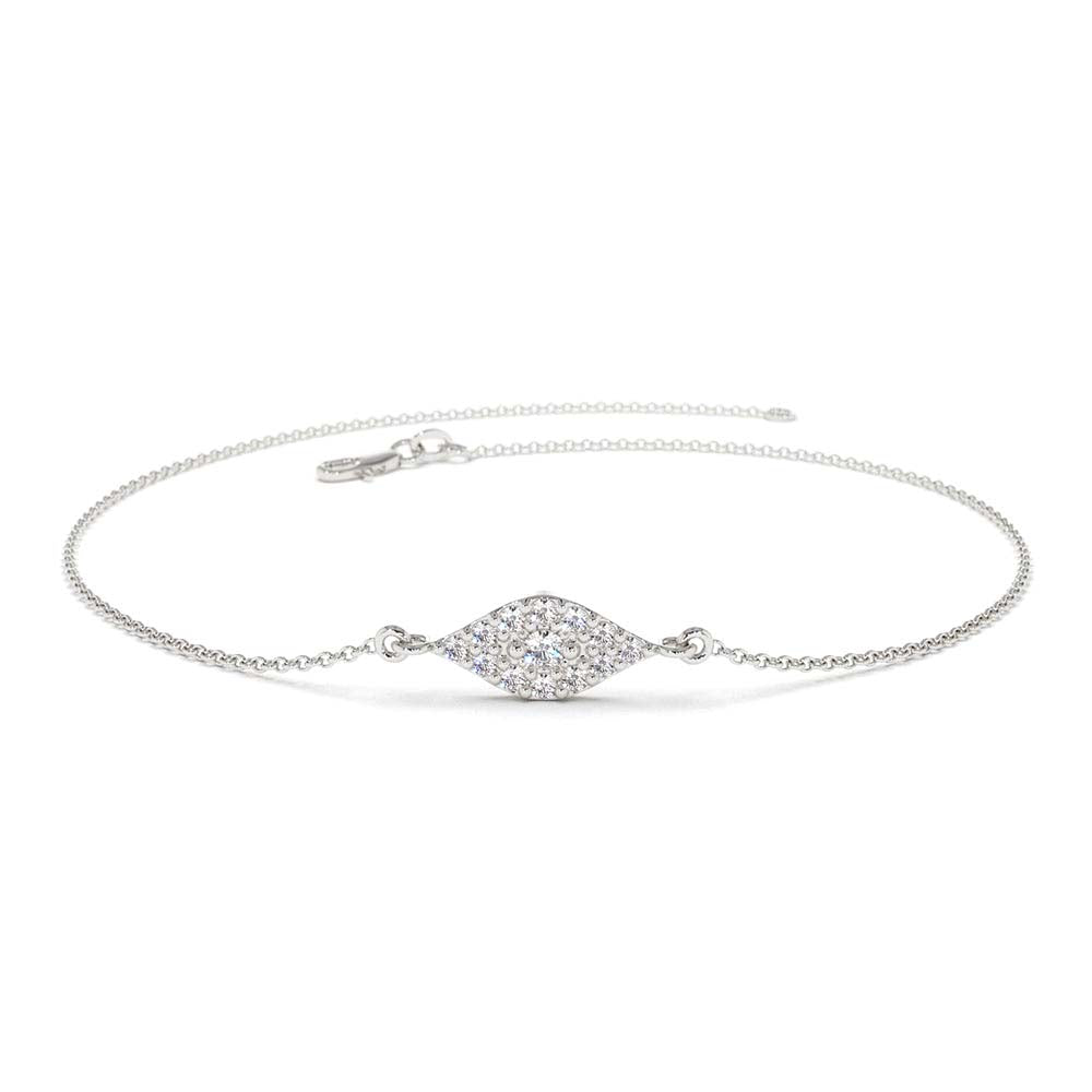 14K Gold All Diamond Evil Eye Bracelet - view 3