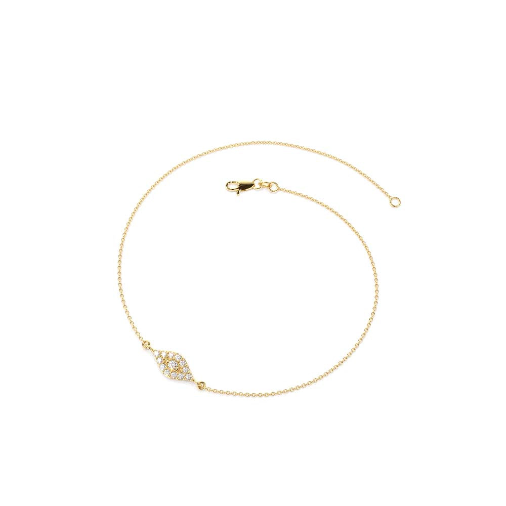 14K Gold All Diamond Evil Eye Bracelet - view 4
