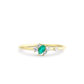 14K Slanted Marquise Emerald and Diamond Ring by Orlina Fine
