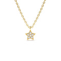 14K Gold Diamond Star Charm Necklace by Orlina Fine