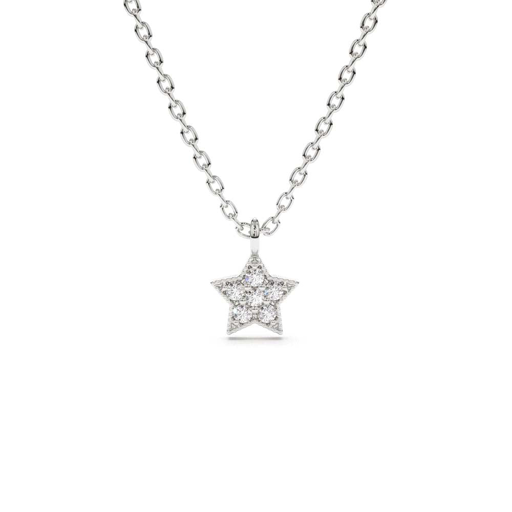 14K Gold Diamond Star Charm Necklace - view 4