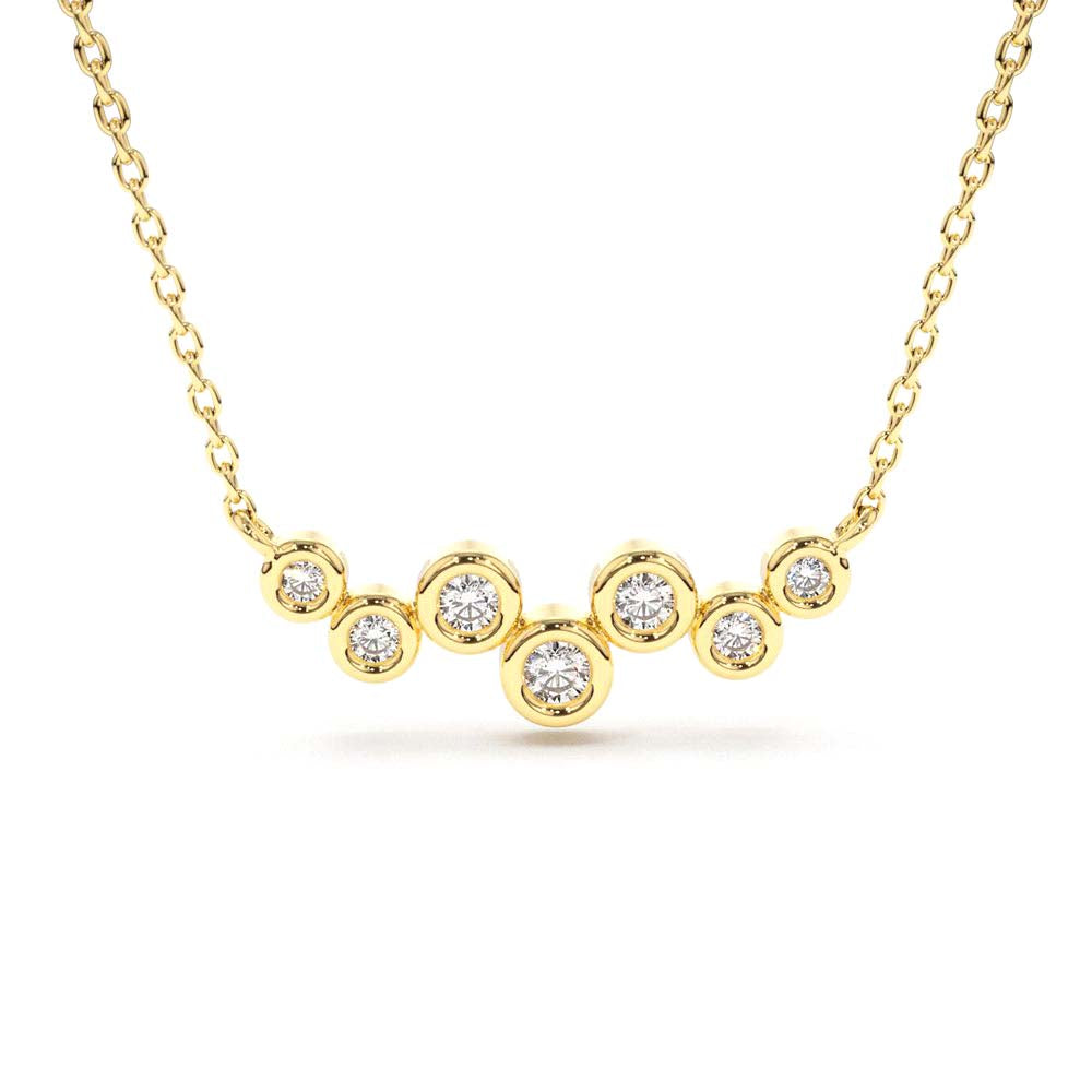 14K Gold Floating Diamond Bubble Necklace by Orlina Fine