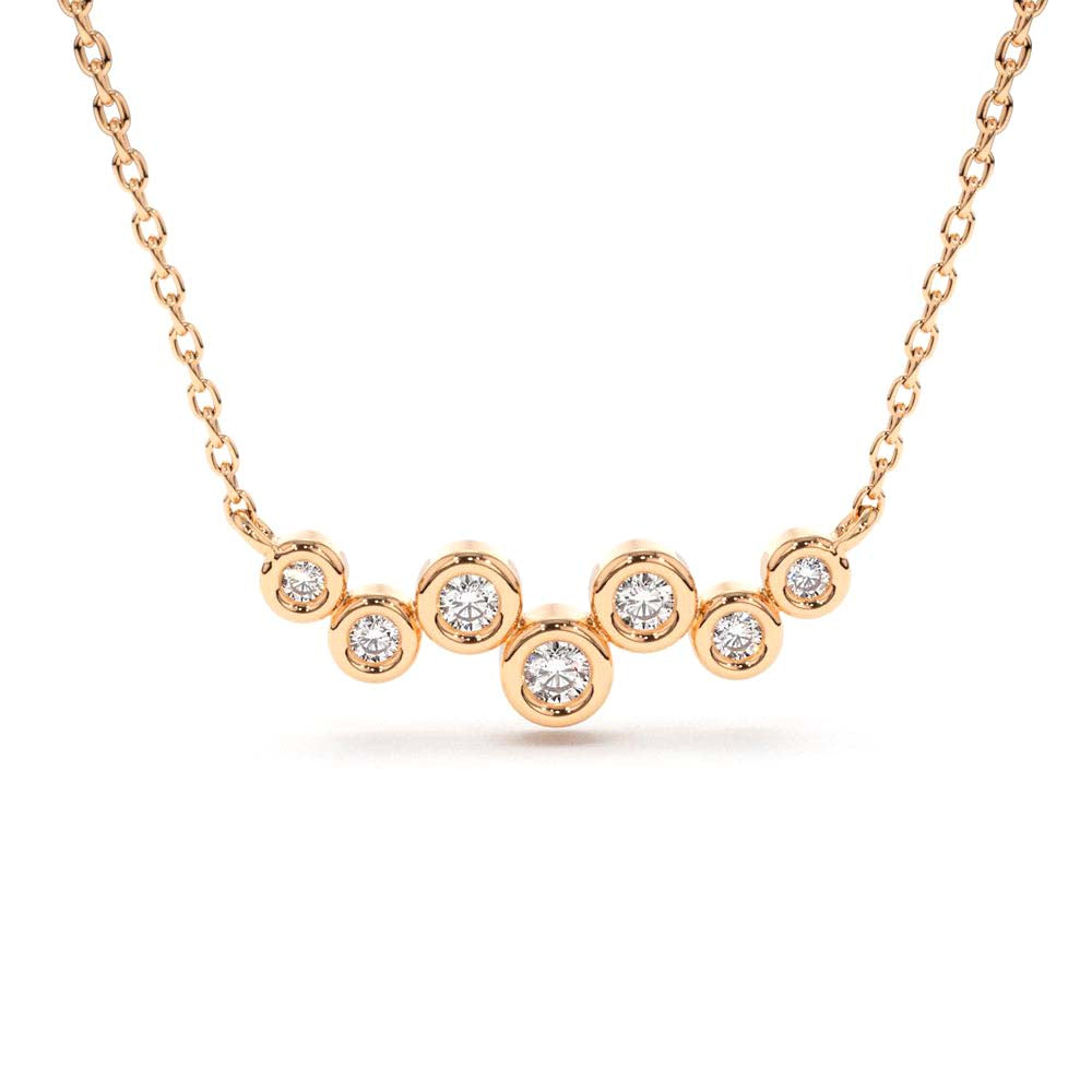 14K Gold Floating Diamond Bubble Necklace - view 2