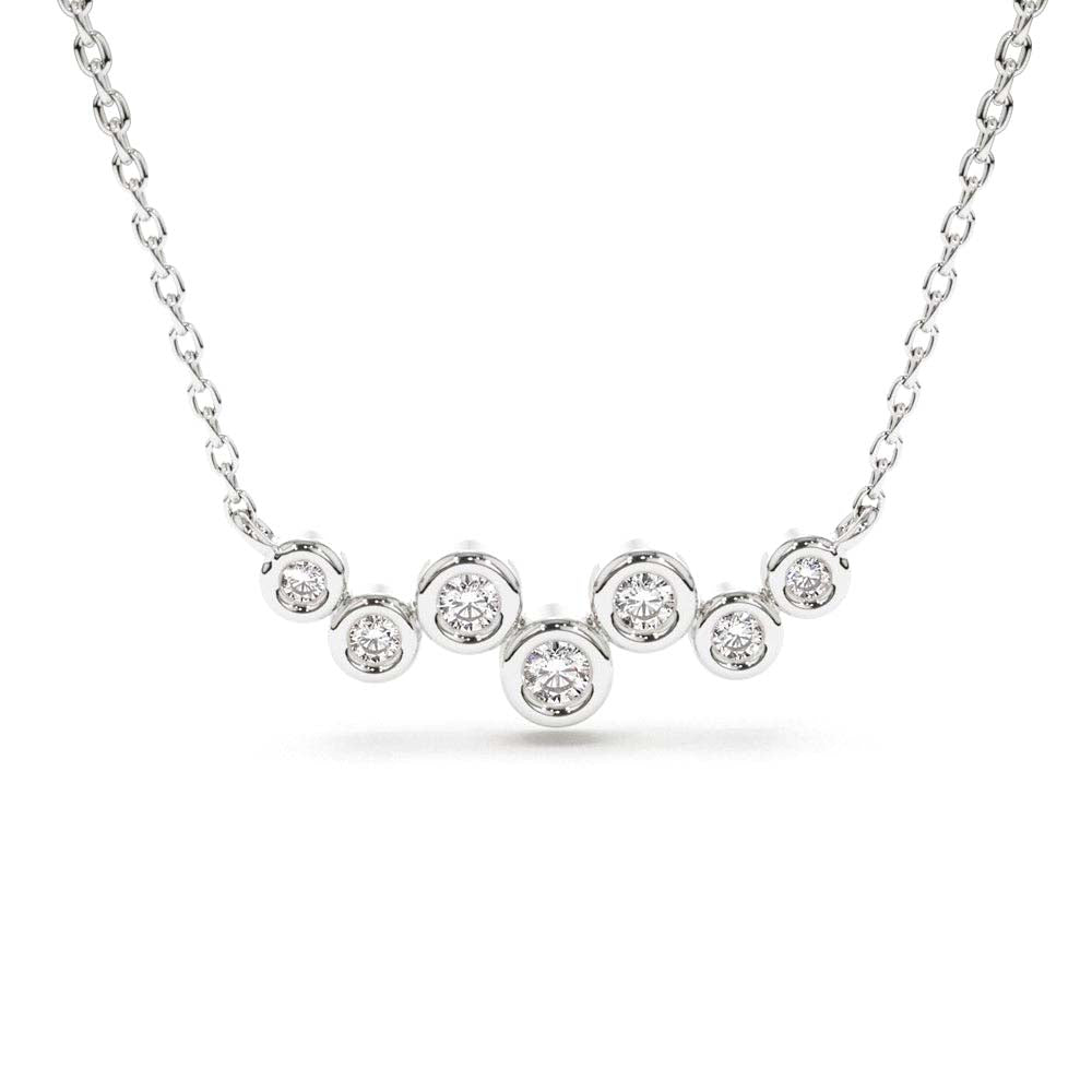 14K Gold Floating Diamond Bubble Necklace - view 3