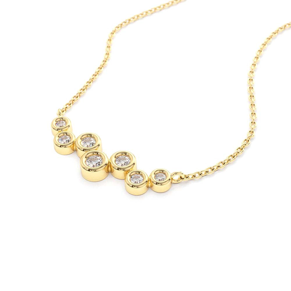 14K Gold Floating Diamond Bubble Necklace - view 4