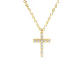 14K Gold Micro Pave Diamond Cross Necklace by Orlina Fine