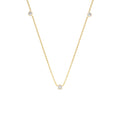 14K Bezel Setting Diamond by the Yard Necklace by Orlina Fine