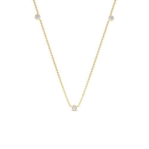14K Bezel Setting Diamond by the Yard Necklace by Orlina Fine