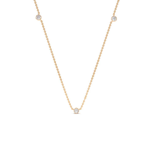 14K Bezel Setting Diamond by the Yard Necklace - view 2