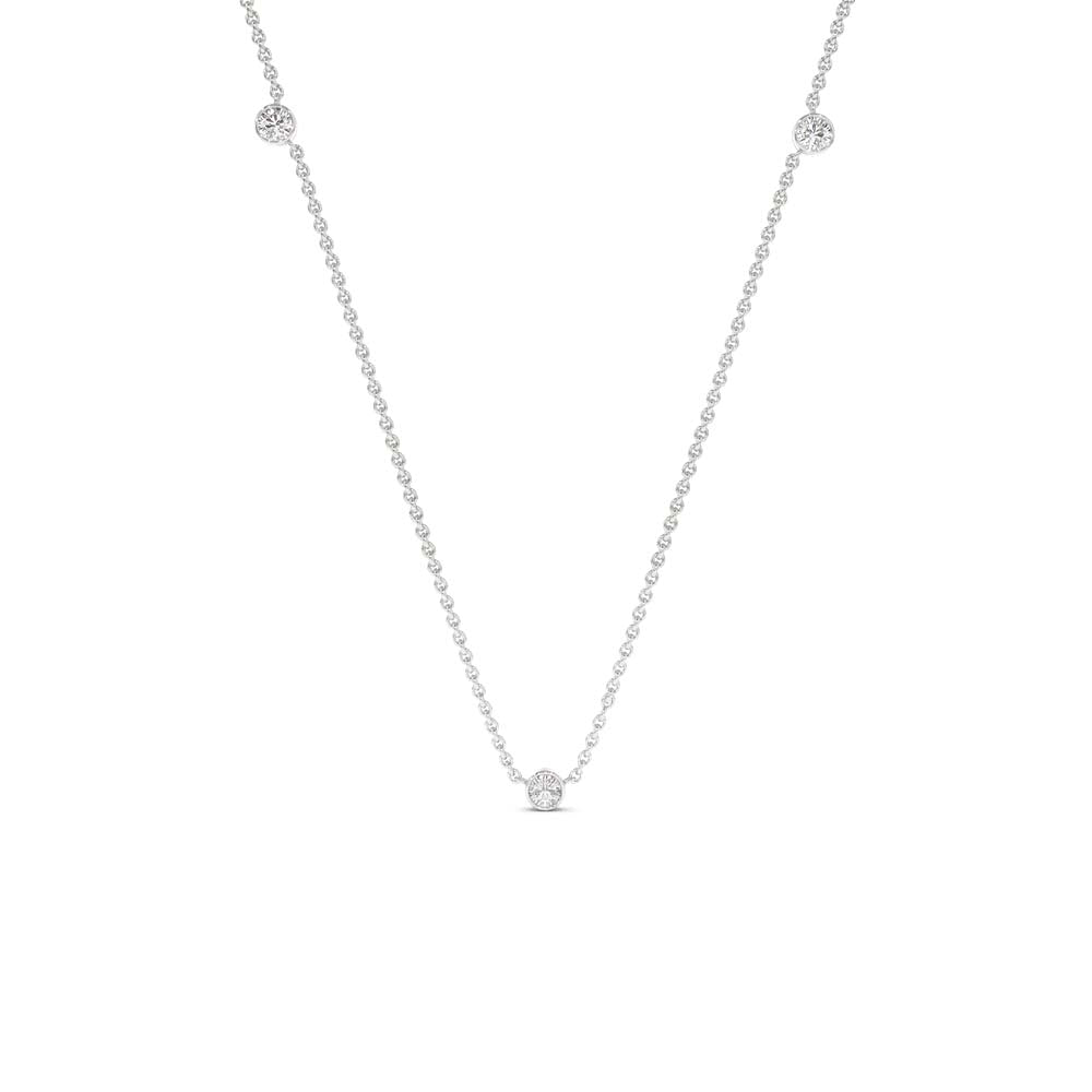 14K Bezel Setting Diamond by the Yard Necklace - view 3