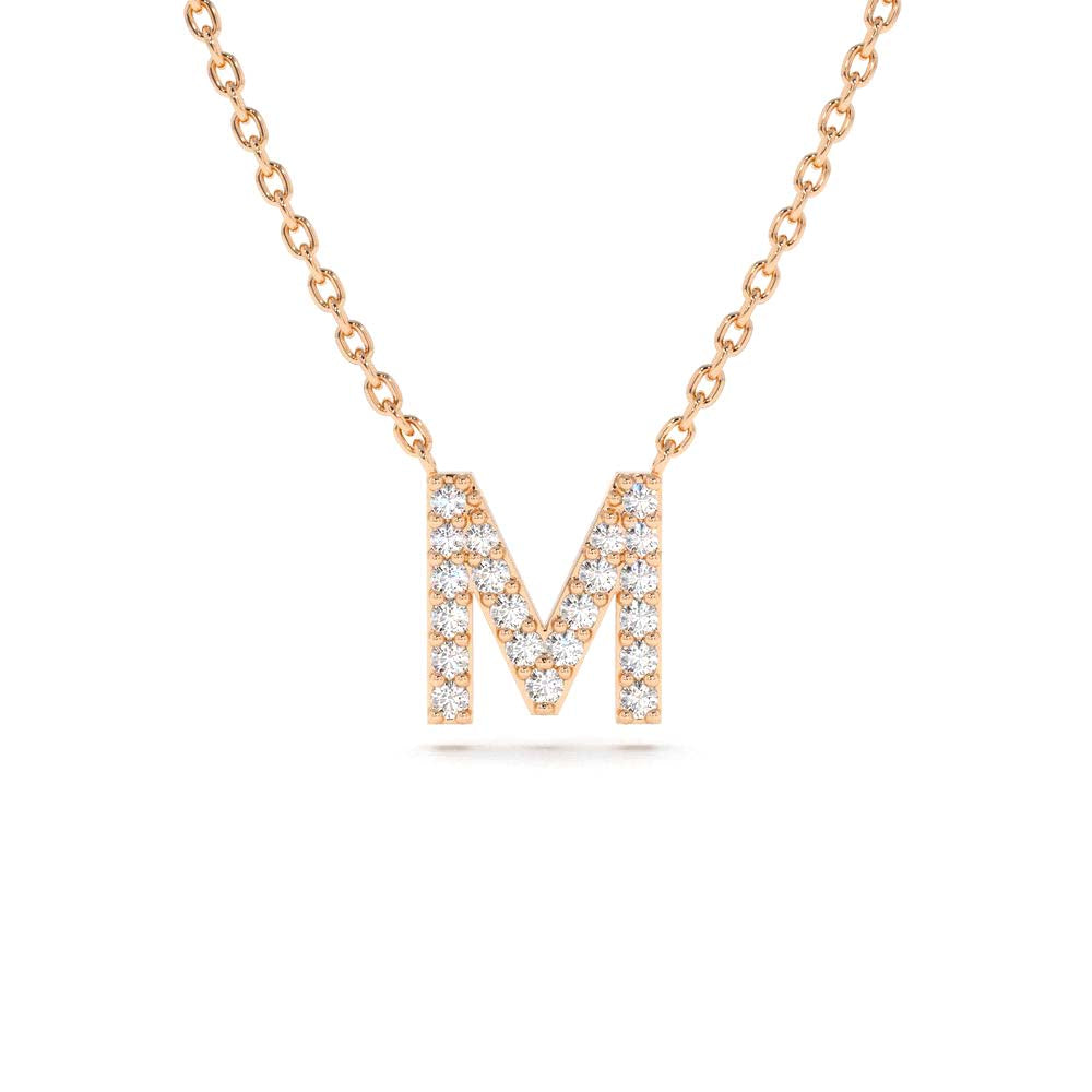 14K Gold Diamond Initial Necklace - view 2