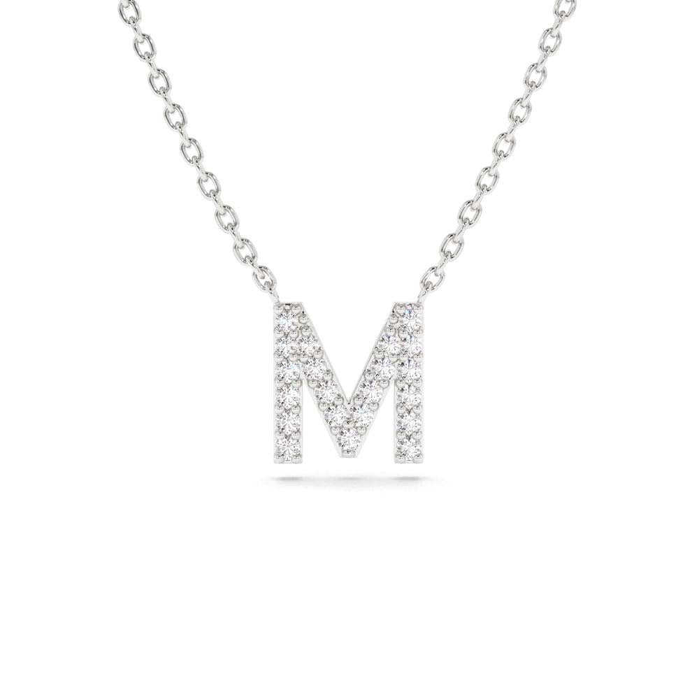 14K Gold Diamond Initial Necklace - view 3