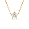 14K Gold Flower Charm Diamond Necklace by Orlina Fine