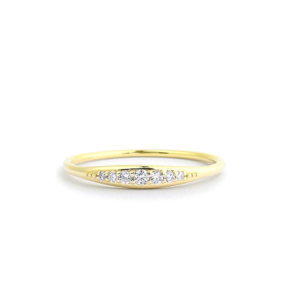14K Graduating Diamond Wedding Band by Orlina Fine