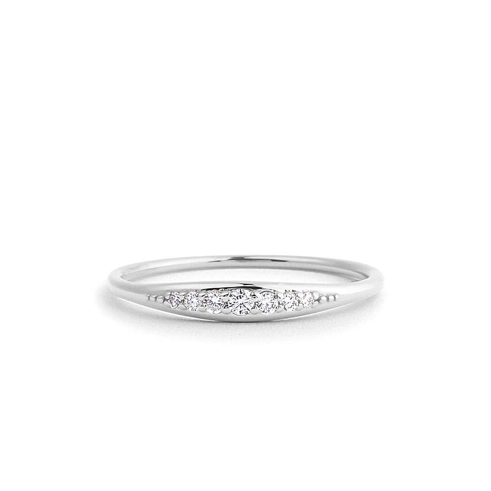14K Graduating Diamond Wedding Band - view 3