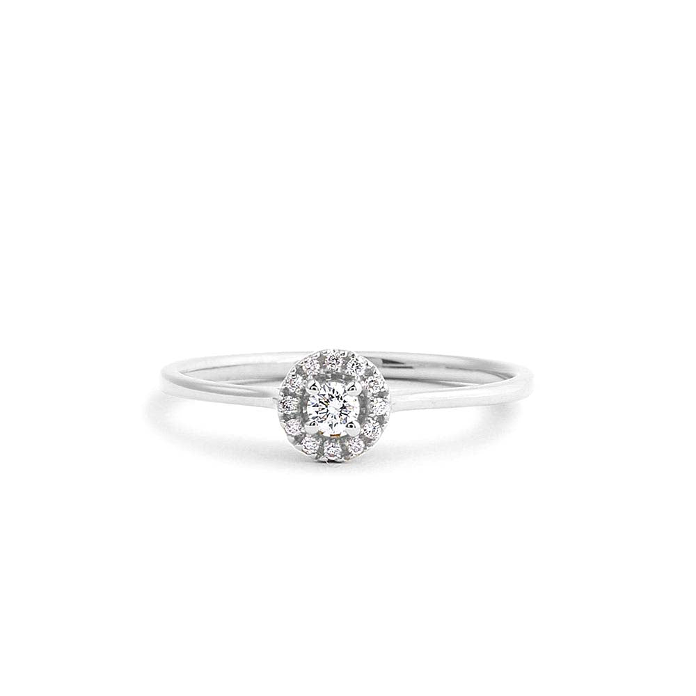 14K Gold Halo Diamond Ring - view 3